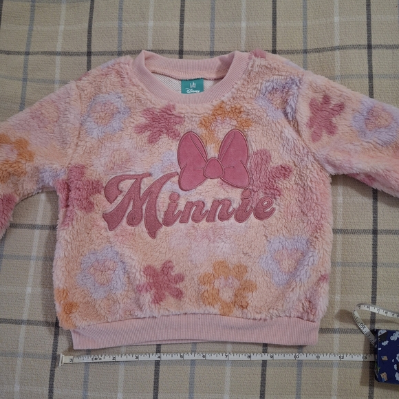 Disney Other - Disney Minnie Pink Plush Kids Sweatshirt